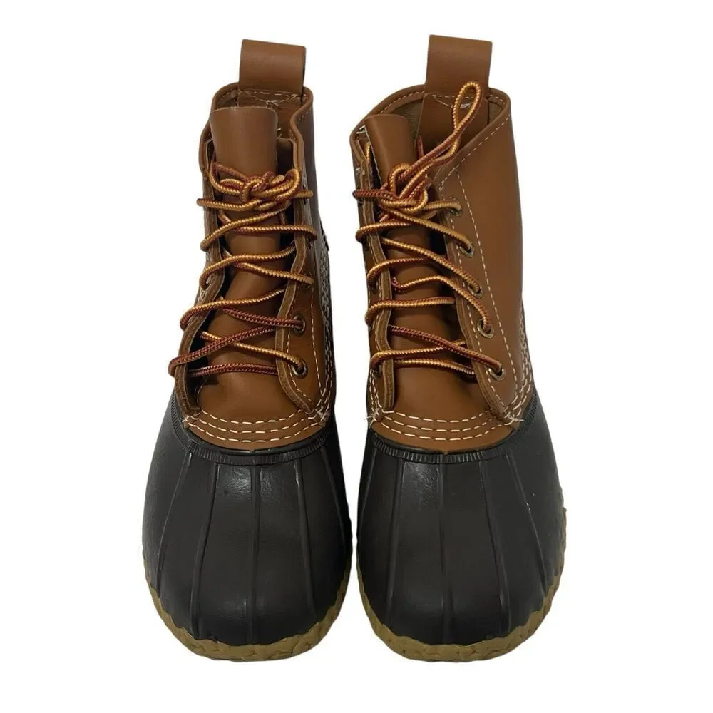 LL Bean Duck Brown Duck Rain Boots Size 6 Waterproof Leather Made in USA